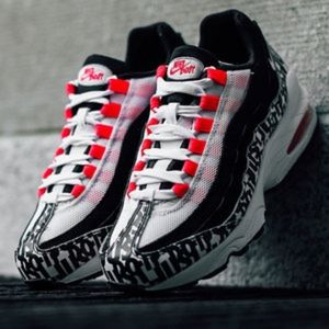 NIKE AIR MAX 95 PRINT BLACK WHITE CRIMSON GS